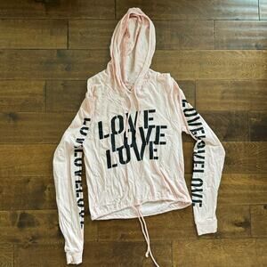 On‎ Fire Women's Large Pullover Hoodie Sweatshirt Pink Lightweight